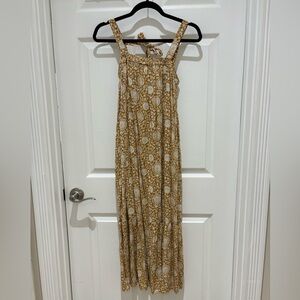 Old Navy floral sleeveless tie-back cut-out maxi swing dress women's size XS